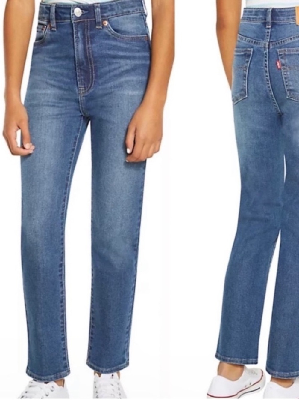 Levi’s Ribcage Ankle Straight Big Girls Denim Jeans Medium Wash Size 12